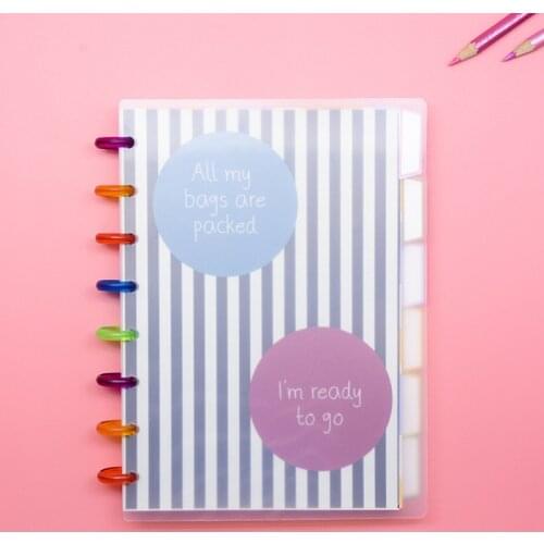 Fromthenon Discs Ring Bound Planner Journals A5B6 Spiral Notebookr Diary With Flower Blank Paper Refill Stationery