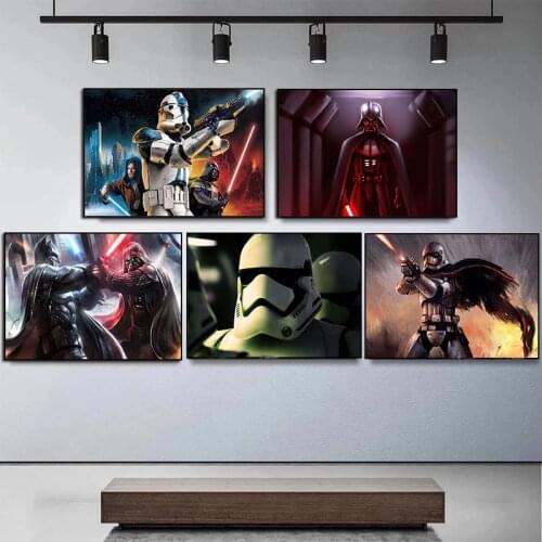 Disney Star Wars Comics Canvas Paintings Mandalorian Cartoon Posters and Prints Wall Art Picture for Living Room Home Decoration