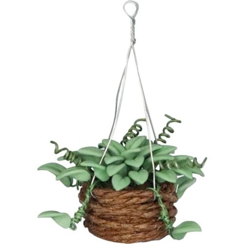 1:12 Resin Dollhouse Potted Plants Hanging Basket Kitchen Life Scenes Decor