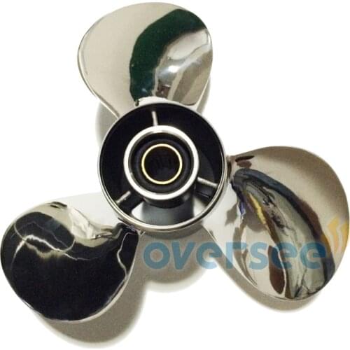 OVERSEE 664-45954-01-EL-00 Stainless Steel Propeller Size 9-7/8x12 For Yamaha Outboard Motor Motor 25HP 30HP 9 7/8x12