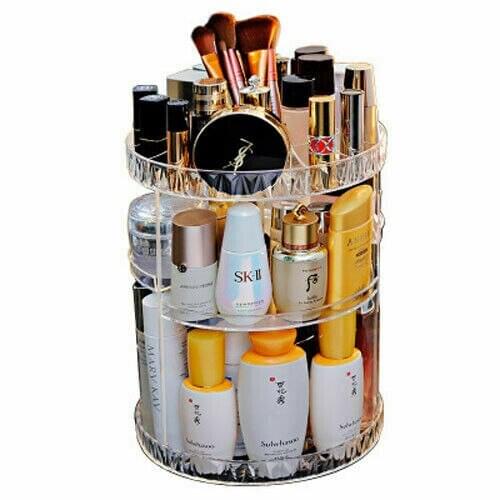 360 Degree Rotation Transparent Cosmetics Storage Box Multi-function Detachable Makeup Beauty Organizer Storage Organizer Case