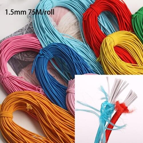 1.5mm 75 Meters/bundle Stretchable Elastic Cord Beading String Rope DIY Bracelet Sewing Accessories