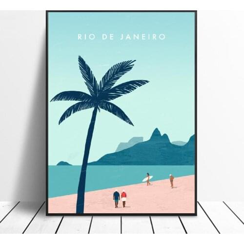 Rio de Janeiro Canvas Painting Art Print Poster Picture Wall Modern Minimalist Bedroom Living Room Decoration