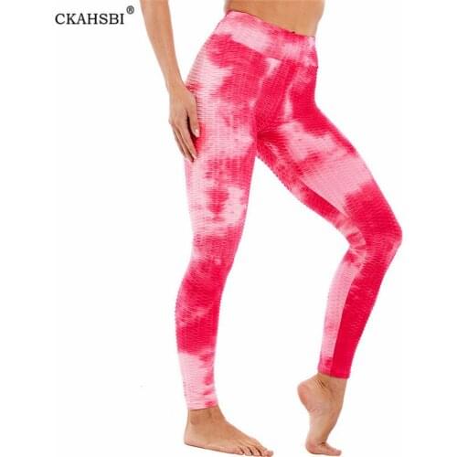CKAHSBI Sexy Leggings 2021 Women Fitness Tie Dye Colorful Push Up Workout Gym Clothing Spandex Printed Yoga High Waist Pants