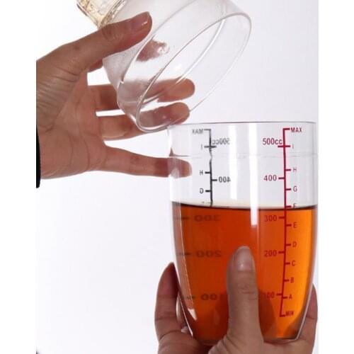 350/500/700/1000ml Cocktail shaker Transparent Dual Scale Grams Cocktail Shaker Cup Wine Mixer bar accessories