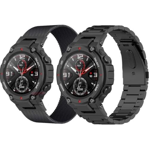 Metal Band Replacement Straps For Huami Amazfit T-Rex A1918 / Pro Smart Watch Bracelet Stainless Steel Wrist Strap