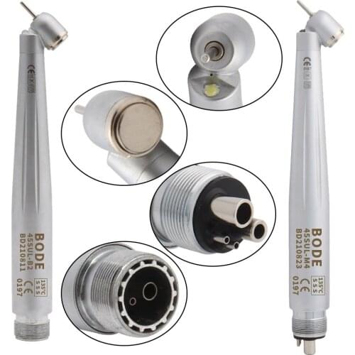 Dental LED 45 Degreee High Speed Handpiece Self-powered Air Turbine E-generator Borden 2 Hole B2 Midwest 4 Hole M4 Ceramic