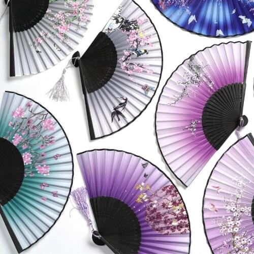 Fan Folding Fan Ancient Style Female Han Costume Summer Dancing Chinese Style Dance Folding Classical Clothes Portable