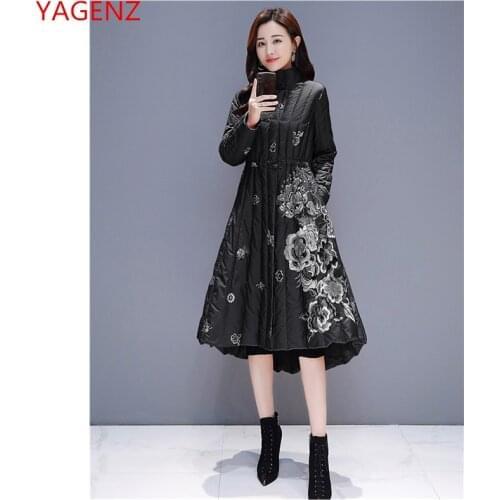 High quality 2019 New Winter jacket clothing Long sleeve warm slim Cotton clothing coat Korea printing Retro Cotton coat 1853
