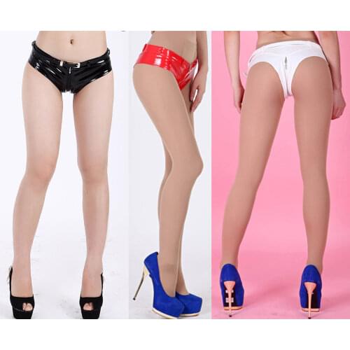 Women Sexy Faux Leather PVC Shorts 2 ways Zipper Open Crotch T-back/G-string Short Hotpant Booty Shorts Free Shipping