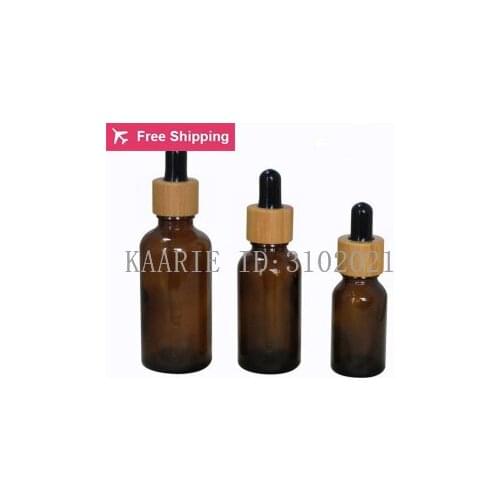 10pcs/lot 10ml-100ml Essential Oil Bottles with Natural Bamboo Cover Comestic Bamboo Cover (black)