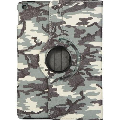 100pcs/lot Camouflage 360 rotation leather cover case for ipad 2 3 4 5/air 6/air 2 9.7 2017 2018 10.2 Pro 9.7" 11" skin case