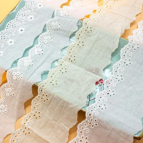 100% Swiss Cotton Voile Lace Novelty Embroidered Lace White Diy Sewing Garment Accessories 5cm