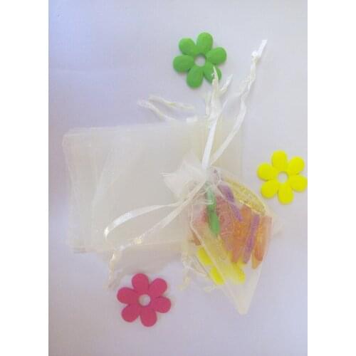 17*23cm 50pcs Organza Bag Beige Drawstring bag jewelry packaging bags for tea/gift/food/candy small transparent pouch Yarn bag