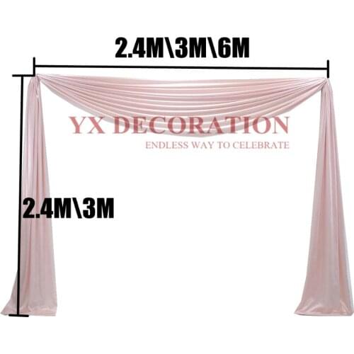 2.4M 3M 6M Long Ice Silk Panel Drapey Wedding Arch Draping Fabric For Ourdoor Wedding Backdrop Curtain Decoration