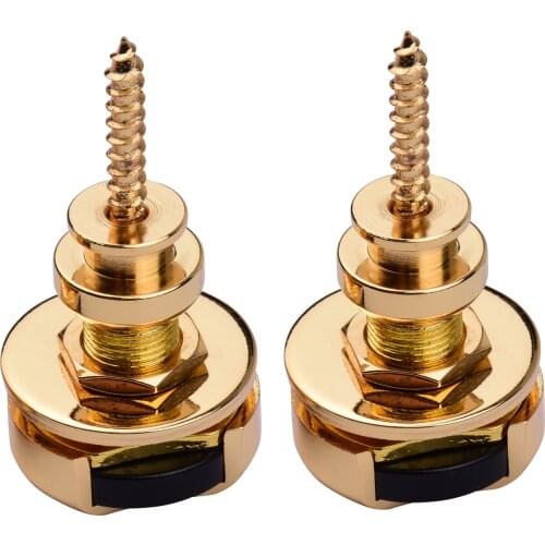 2pcs Guitar Strap Locks Metal Security Quick Release Strap Buttons Retainer Silver for Acoustic Electric Guitars Bass