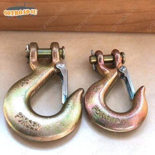 3 size Winch Hook Heavy Duty Winch Strap Hook 2.38T Winch Rope Towing Clevis Grab Hook for Dyneema Rope Recovery Hook For SUV