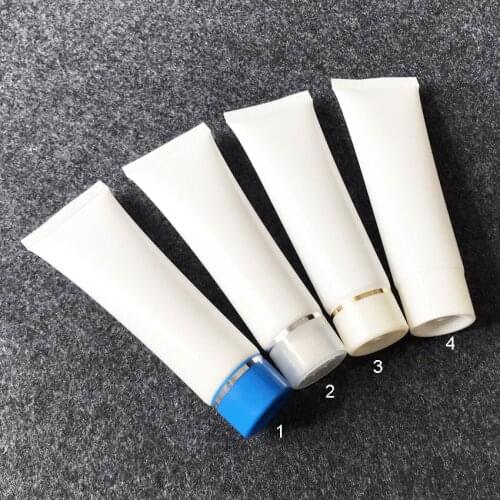 300pcs/lot 50g 50ml White Empty Plastic Squeeze Bottle Cosmetic Facial Cleanser Hand Cream Soft Tube