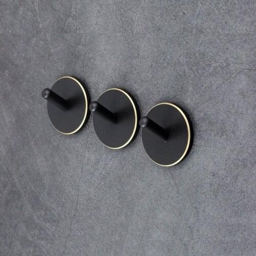 4PCS Solid Brass Brushed Gold Coat Hook Nordic Simple Clothes Hook Wall Hook For Bathroom, Living Room Matte Black Robe Hook