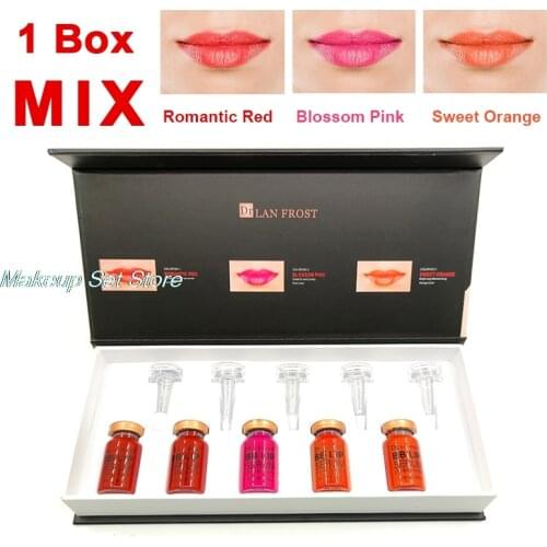 5Pcs/1Box BB Lip Cream Glow Semi Permanent Lip Makeup Ampoule Serum Essence of Beauty Salon for Moisturing and Dying
