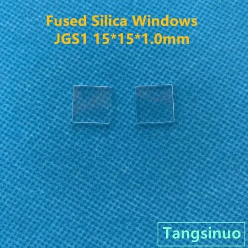 2pcs JGS1 15*15*1.0mm 180nm UV Grade Fused Silica Window Quartz Glass Disk