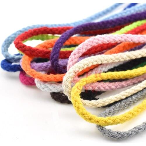 5yards/Lot 6mm 100% Cotton Rope Decorative Twisted Braided Cord Rope For Handmade Home Textile Decoration