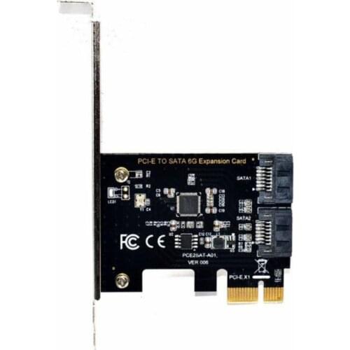 SATA PCI E Adapter 2 Ports SATA 3.0 To PCIe X1 X16 Expansion Adapter Card SATA 3 III PCI-e PCI Express Converter Marvell 9125