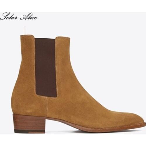 Free Shipping 2021 Mens Winter New Leather Martin Boots High-Top Pointed Chelsea Boots