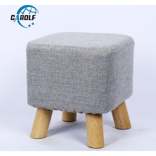 Free Shipping Solid Color Square Wood Stools Washable Kids stool Home Furniture Footstool Dining Beach Pouf Ottoman