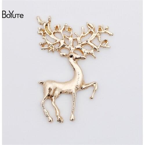BoYuTe (50 Pieces/Lot) Metal Alloy 27*39MM Animal Elk Materials Diy Hand Made Jewelry Accessories Wholesale