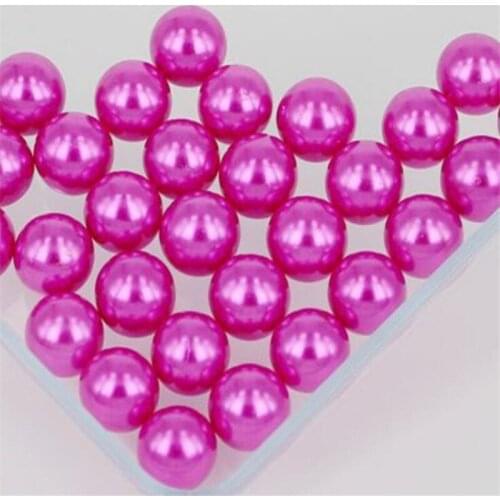 MHS.SUN Loose 1.5mm-18mm Hot Pink Color No Holes Pearl Bead DIY Plastic Imitation Pearl Beads For Garment&Hand Craft Decoration