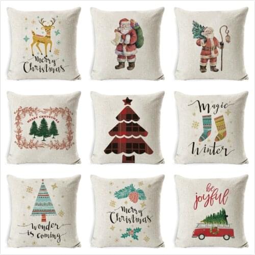 Christmas Xmas Red PillowCase Tree Decoration Santa Claus Cushion Cover Christmas Decorations for Home Snowman Year New2021