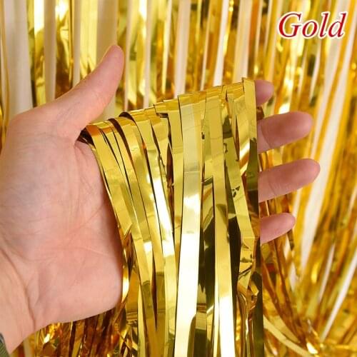 Party Backdrop Curtains Party Favors Wedding Decoration Supplies Photozone Rain Tinsel Foil Curtain Birthday Wall Drapes Photo