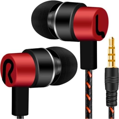 In-Ear 3.5mm Wired Earphone Pattern Braided Headphones Subwoofer Stereo Universal Headset With Mic For MP3 Computer Mobile Phone