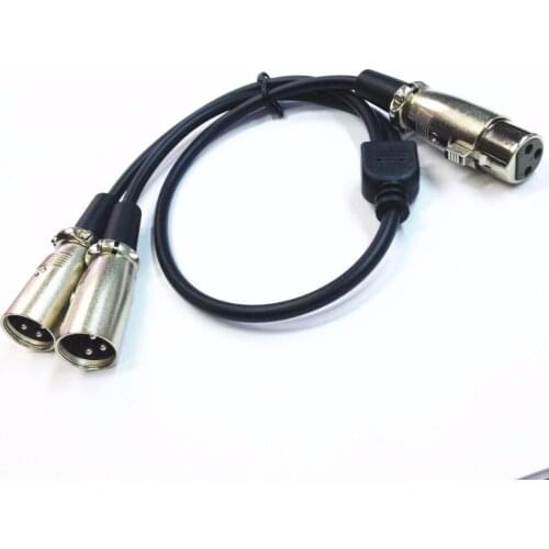 XLR Female Y-Split one female to two male microphone speaker 50CM cable