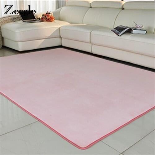 Zeegle Coral Fleece Large Size Carpet For Living Room Home Room Area Rug Absorbent Bedroom Floor Mats Kitchen Rugs Bedside Mats