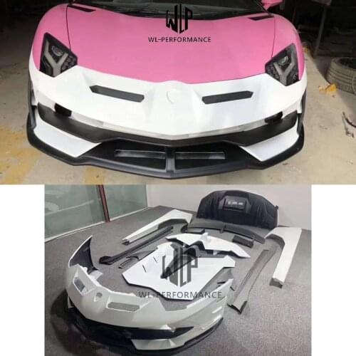 LP700 LP720 LP750 SVJ style Carbon fiber FRP front bumper rear bumper rear spoiler side skirts hood for Lamborghini Aventador