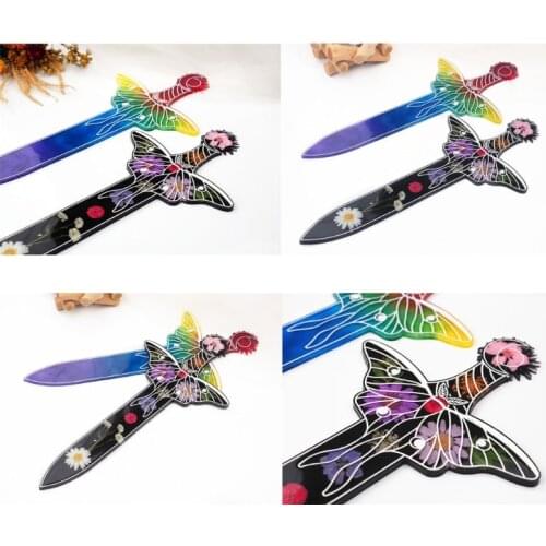 Moon Moth Arrow Mirror Epoxy Resin Mold Sword Casting Silicone Mould DIY Crafts Jewelry Home Decorations Tools