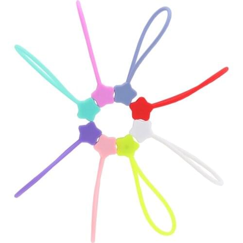 Star Shape Magnet Silicone Cable Winder Earphone Cable Winder Cable Holder Organizer Clips