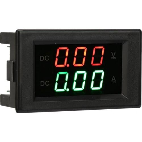 Mini Digital Voltmeter Ammeter DC Dual Meter YB4835VA DC0~100V 20A Dual Display Integrated Voltage Meter