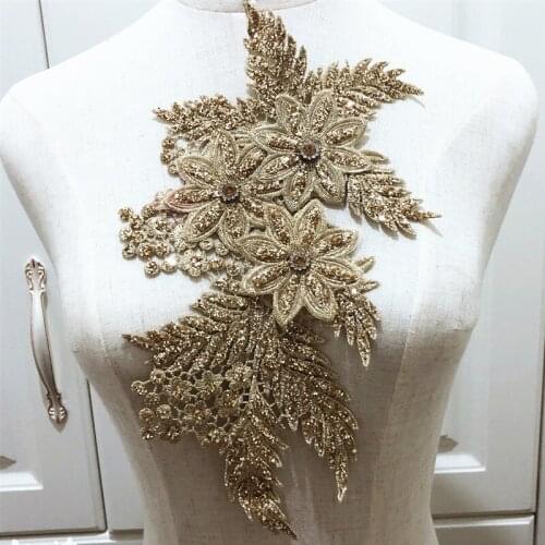 Fashion Embroidered 3D Flower Applique Sew On patches for Clothes