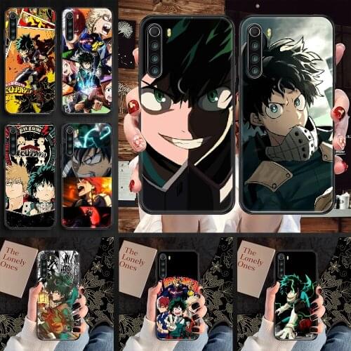 My Hero Academia Izuku Midoriya Phone case For Xiaomi Redmi Note 7 7A 8 8T 9 9A 9S 10 K30 Pro Ultra black soft coque painting