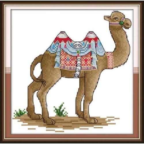 Dress up the camels cross stitch kit aida 14ct 11ct count print canvas cross stitches needlework embroidery DIY handmade