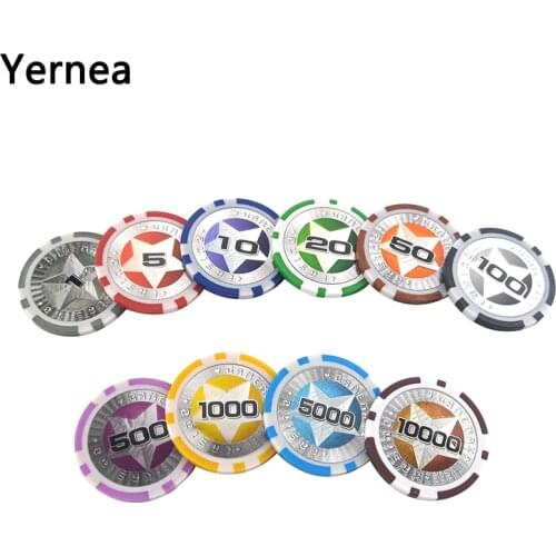 25PCS/Lot Poker Plastic Chip Set Customize The Pokers Chips Game 12g Baccarat High Texas Hold'em Chips Set Poker Cards Yernea
