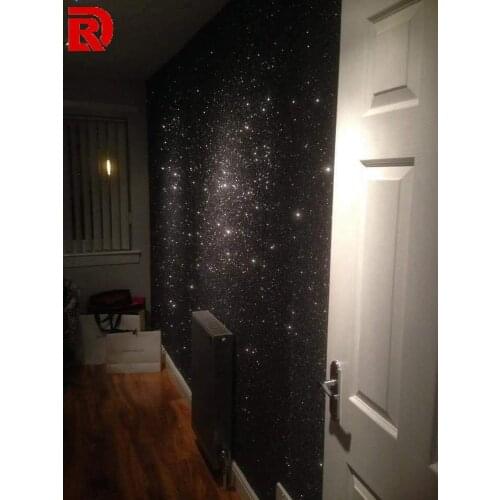 New 3D Chunky glitter leather wallpaper chunky black/silver mixed glitter wallpaper