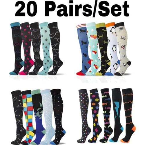Dropshipping New Compression Socks Unisex Pack Socks Outdoor Marathon Graduated Pressure High Stockings For Running Sports