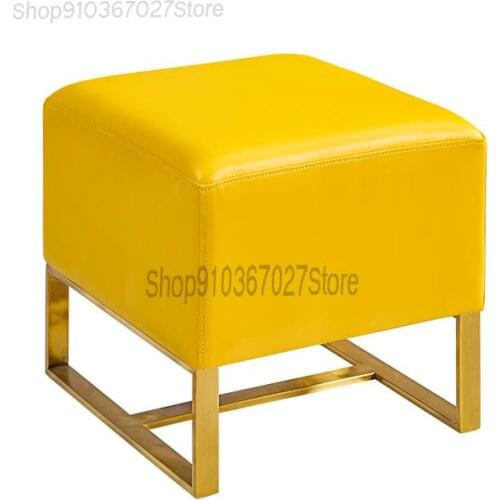 Light Luxury Nordic Square Stool Creative Clothing Store Shoe Stool Leather Pier Fashion Dressing Stool Household Small Stool
