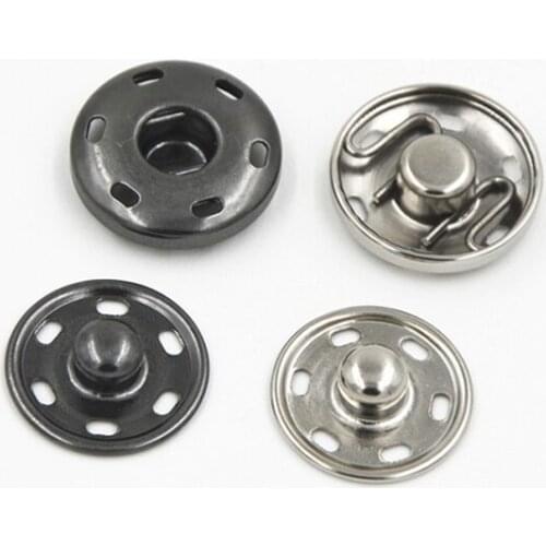 DIY 100sets/lot 19mm metal brass 2 parts sew on press button snap fasteners silver/black free shipping SF-19mm