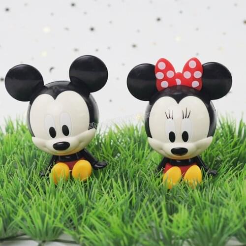 Disney Series Plastic Big Head Mickey Minnie A Pair of Cartoon Baked Cake Decoration Scene Decor Kids Toys Birthday Gifts