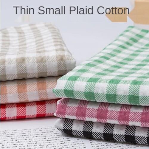 Fabric Cotton 100% Kids Printed Grid Dress Pants Shirt Children Clothing Princess Fabrics for Sewing Plaid Black White Brocade